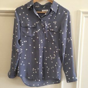 【SOLD】EQUIPMENT Slim Signature Bluestone Star Print Silk Shirt